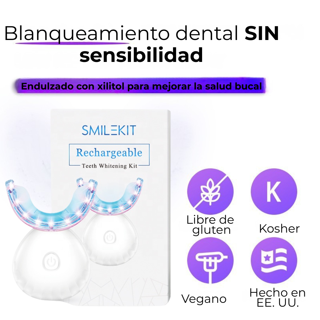 MyCureDerm® OralWhite LED Kit  Sistema de blanqueamiento dental con luz LED – Fórmula suave