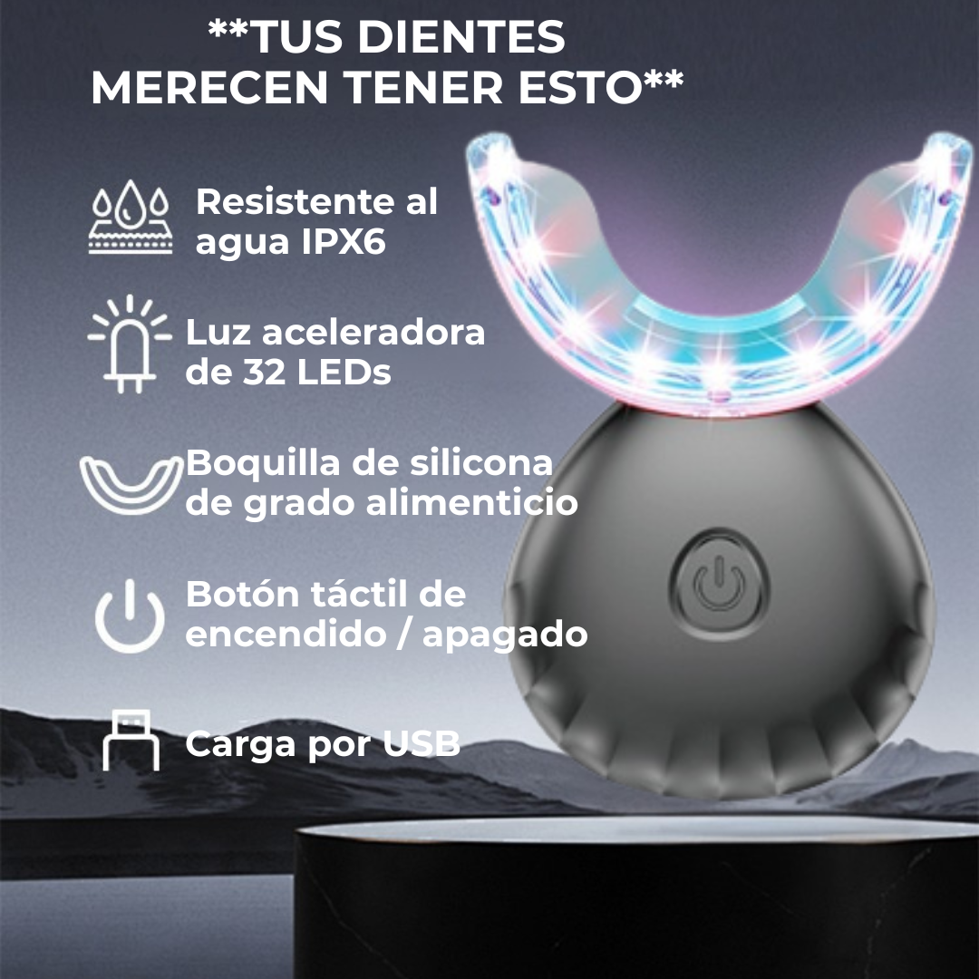 MyCureDerm® OralWhite LED Kit  Sistema de blanqueamiento dental con luz LED – Fórmula suave