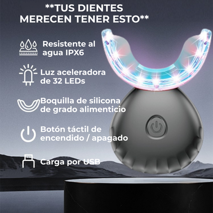 MyCureDerm® OralWhite LED Kit  Sistema de blanqueamiento dental con luz LED – Fórmula suave