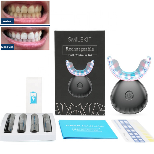MyCureDerm® OralWhite LED Kit  Sistema de blanqueamiento dental con luz LED – Fórmula suave